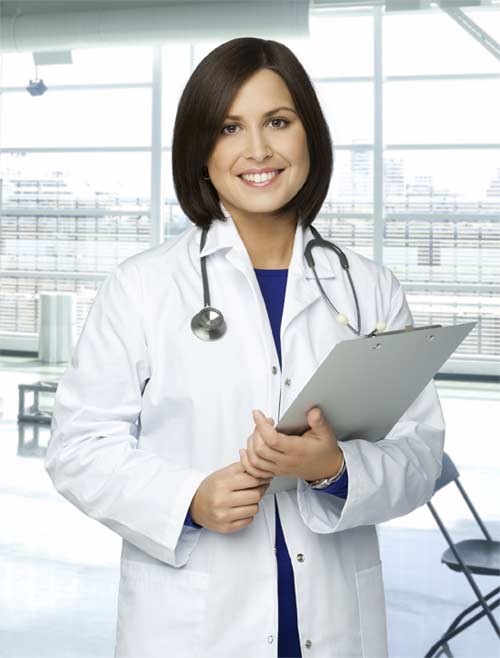 Woman Doctor with Patient Chart